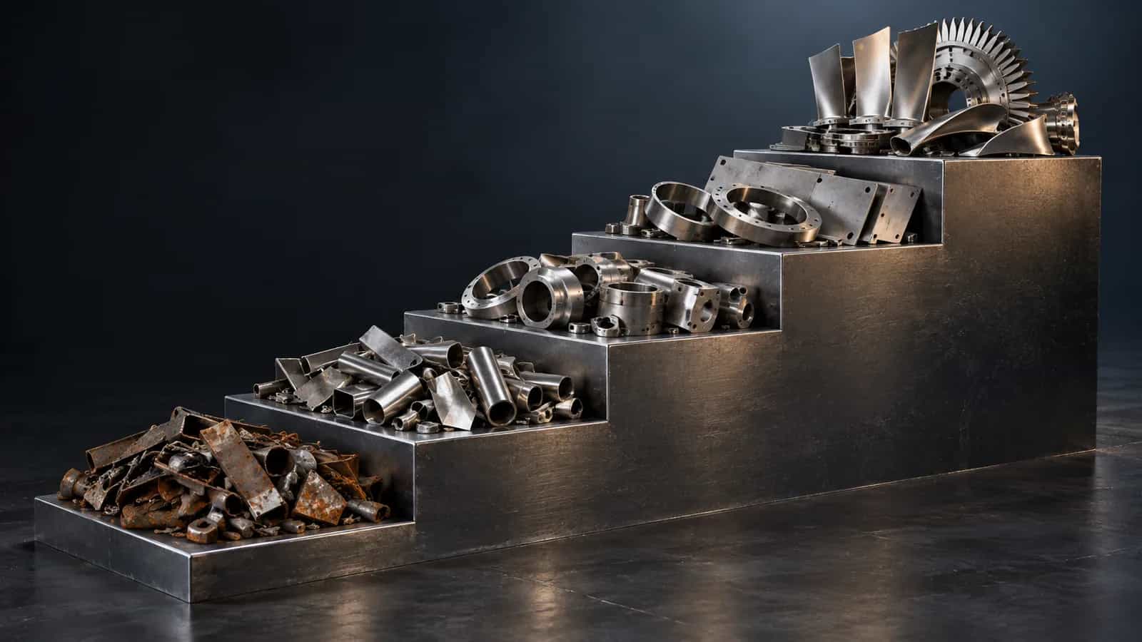 Superalloy scrap value hierarchy by grade purity