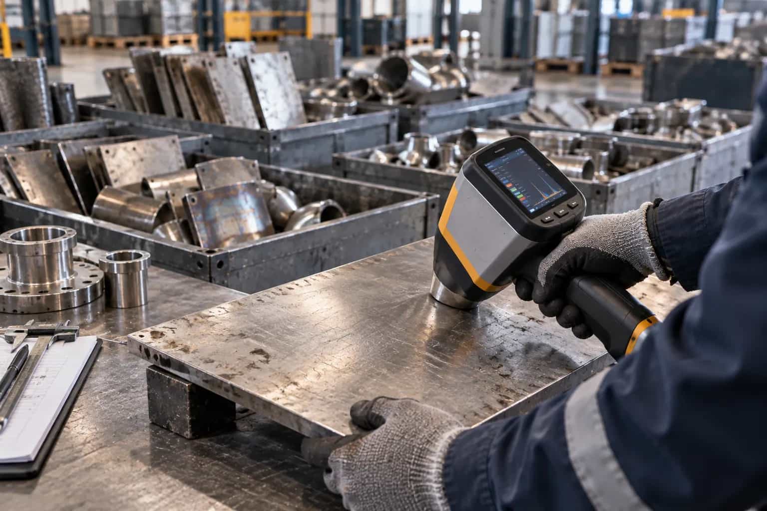 XRF verification of an alloy plate